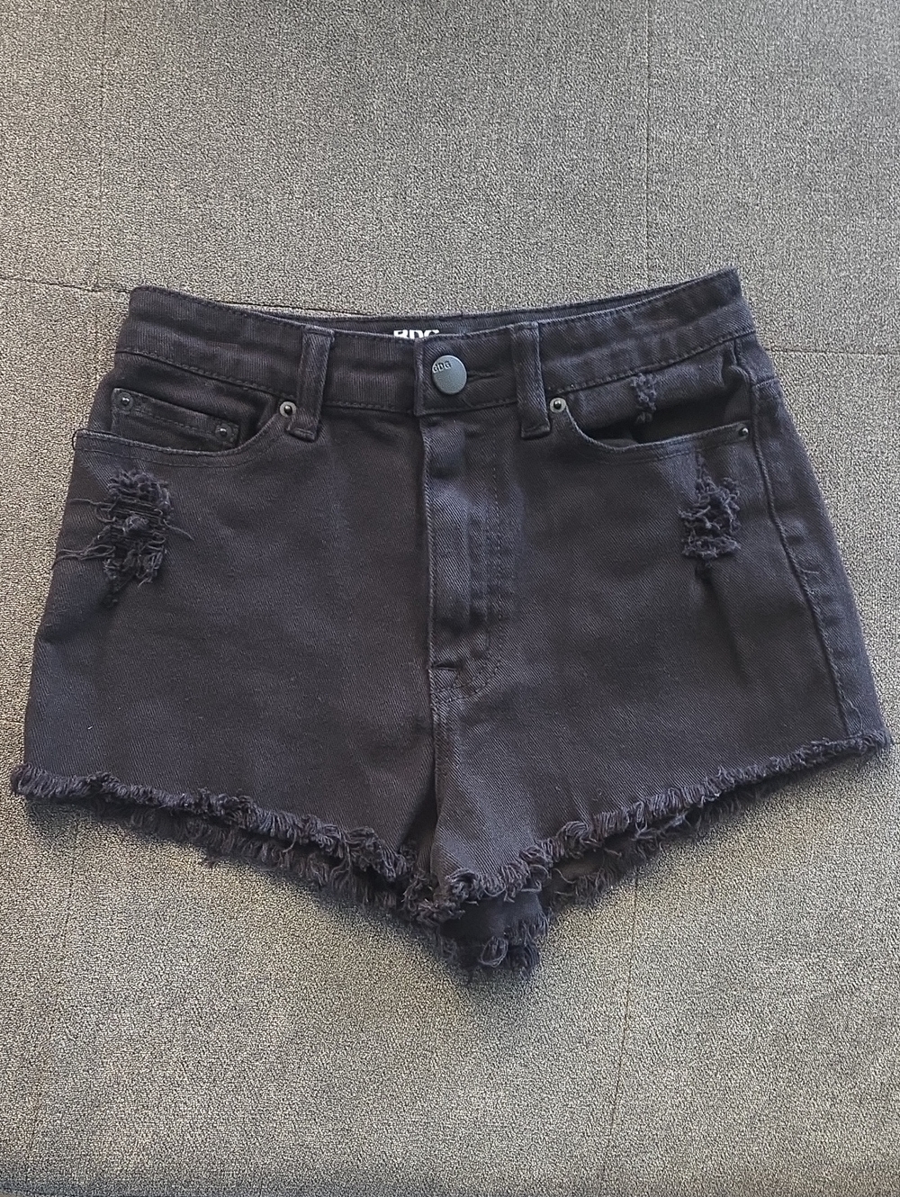 BDG Black Frayed Hem Denim Shorts Size 25
